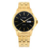 Citizen DZ5002-52E golden stainless steel chain black analog dial men's gift watch