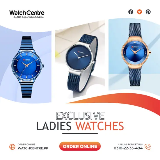 Curren blue band ladies fashion hand watches