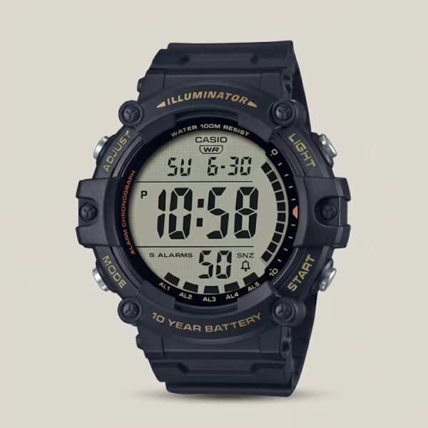 Casio AE-1500WHX-1A black Resin Band Big Dial Digital Sports Wrist Watch