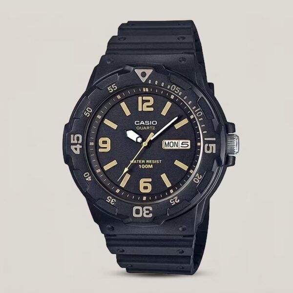 Casio MRW-200H-1B3 black resin band round analog dial men's casual wrist watch