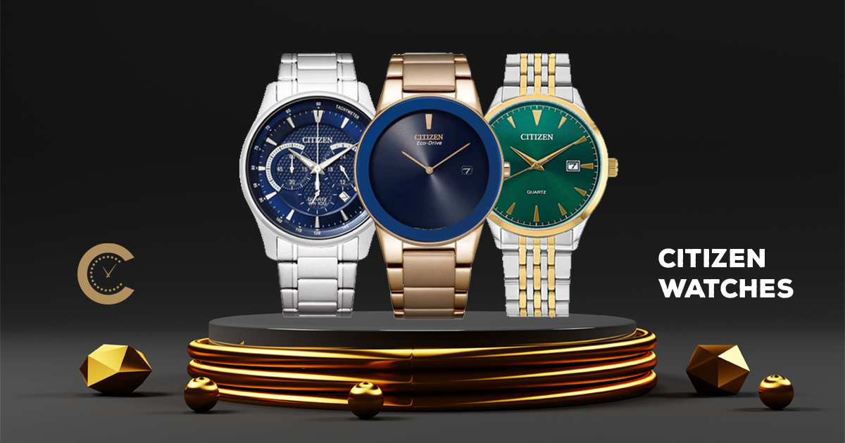 Gold citizen watch outlet blue face