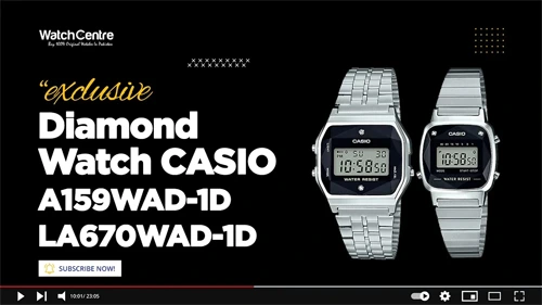 Casio A159WAD-1D & LA670WAD-1D silver chain pair vintage digital watch comparison video