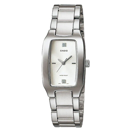 Casio ltp-1165A-7c2 silver stainless steel chain with analog square dial ladies dress watch