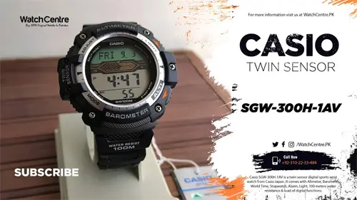 Casio SGW-300H-1AV twin sensor black digital youth sports watch video review