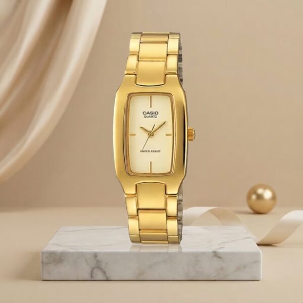 Casio LTP-1165N-9C golden stainless steel chain square analog dial ladies gift watch