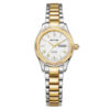 Rhythm A1405S03 two tone stainless steel chain & sapphire glass white analog dial ladies gift watch
