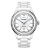Rhythm C1301C01 white stainless steel band & sapphire glass white analog dial ladies classical watch