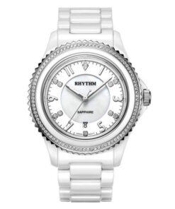 Rhythm C1301C01 white stainless steel band & sapphire glass white analog dial ladies classical watch