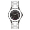 Rhythm C1403T02 two tone stainless steel band & sapphire glass black analog dial ladies hand watch