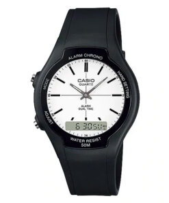Casio AW-90H-7E black resin band white analog digital dial men's quartz wrist watch