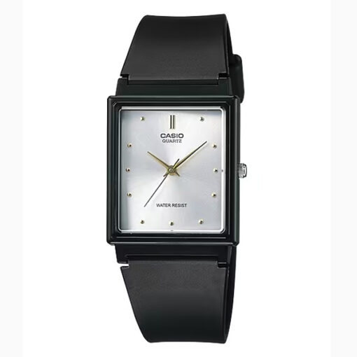 Casio MQ-38-7A black resin band silver square dial men's wrist watch