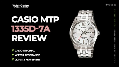 Casio MTP-1335D-7A silver stainless steel chain round analog dial men's day date feature quartz hand watch review