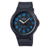 Casio MW-240-2B black resin band & black/blue numeric dial casual watch
