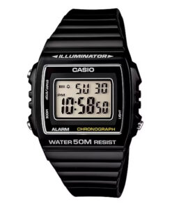Casio W-215H-1A black resin band square digital dial wrist watch
