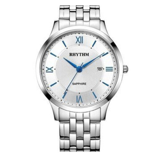 Rhythm G1201S01 silver stainless steel & silver analog dial gent’s dress watch