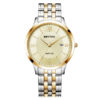 Rhythm G1201S04 two tone stainless steel & golden analog dial men’s gift watch