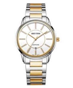 Rhythm G1203S03 two tone stainless steel & white analog dial men’s luxury watch