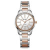 Rhythm G1204S05 two tone stainless steel & silver analog dial ladies dress watch