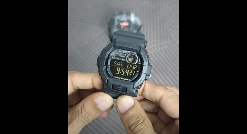 G-Shock GD-350-1B black resin band vibration alarm digital men's black sports watch