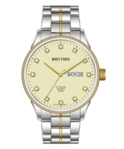 Rhythm GS1602S05 two tone stainless steel & yellow analog dial men’s classical watch