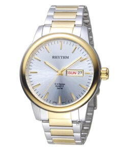 Rhythm GS1605S03 two tone stainless steel & silver analog dial men’s classical watch