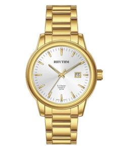Rhythm GS1610S06 golden stainless steel & silver analog dial ladies classical watch