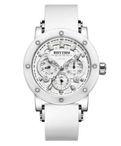 Rhythm I1204R04 white silicone band & white multi hand dial men’s classical watch