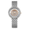 Rhythm L1203S03 silver stainless steel & white analog dial ladies dress watch
