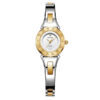 Rhythm L1301S09 two tone stainless steel & white analog dial ladies gift watch