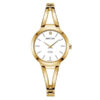 Rhythm L1501S02 golden stainless steel & white analog dial ladies luxury watch