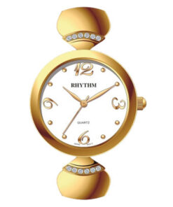 Rhythm LE1609S03 golden stainless steel & white analog dial ladies gift watch