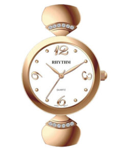 Rhythm LE1609S04 rose gold stainless steel & white analog dial ladies hand watch