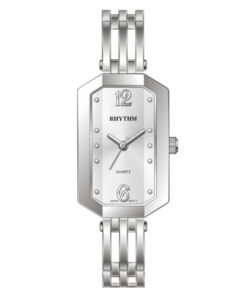 Rhythm LE1612S01 silver stainless steel & silver analog dial ladies simple watch