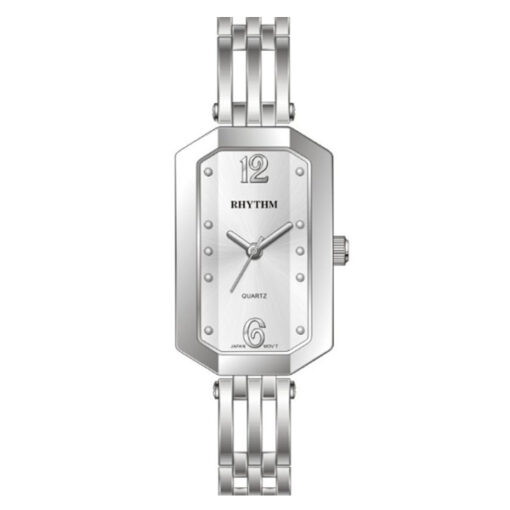 Rhythm LE1612S01 silver stainless steel & silver analog dial ladies simple watch