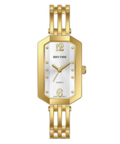 Rhythm LE1612S04 golden stainless steel & silver analog dial ladies classical watch