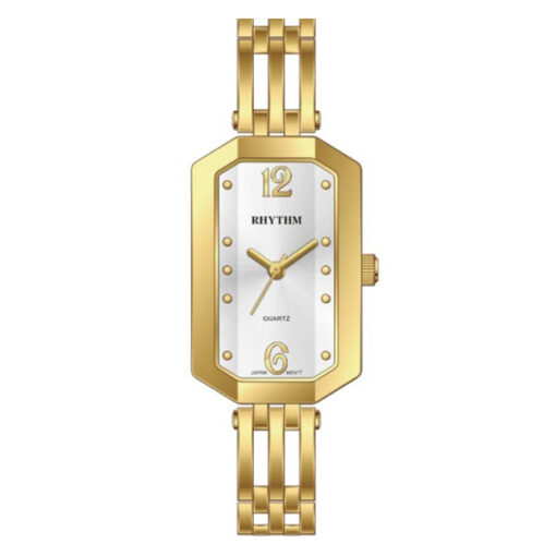 Rhythm LE1612S04 golden stainless steel & silver analog dial ladies classical watch