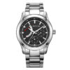 Rhythm M1301S02 silver stainless steel & black multi hand dial men’s wrist watch