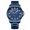 NaviForce 9152 blue stainless steel chain round analog dial men's dress watch