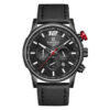 NaviForce 8002 black leather band round chronograph dial men's wrist watch