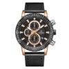 NaviForce 8003 blackleather strap round chronograph dial men's sports watch