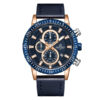 NaviForce 8003 blue leather strap round chronograph dial men's hand watch