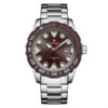 NaviForce 9178 silver stainless steel chain brown analog dial luminous hands men's dress watch