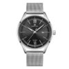 Naviforce NF3013 silver mesh steel chain black analog dial men's wrist watch