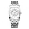 Rhythm P1201S01 silver stainless steel & white analog dial gent's dress watch