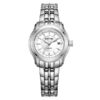 Rhythm P1214S01 silver stainless steel chain & sapphire glass white analog dial ladies wrist watch