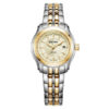 Rhythm P1214S04 two tone stainless steel & golden analog dial ladies luxury watch