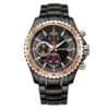 Rhythm S1106S05 black stainless steel band & black chronograph dial men’s fashion watch