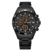 Rhythm S1405S06 black stainless steel band & black chronograph dial men’s luxury watch