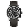 Rhythm S1413R03 black silicone band & black chronograph dial men's dress watch