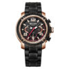 Rhythm S1413S05 black stainless steel band & black chronograph dial men's fashion watch